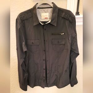 Men's Sovereign Code Long-Sleeved Button-up Gray Shirt - Size Large